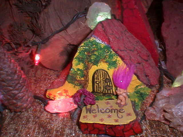 The Pink Gnome welcomes you to the Fairy Village